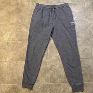 Gymshark Crest Joggers Pants Mens Medium Gray Sweatpants Drawstring